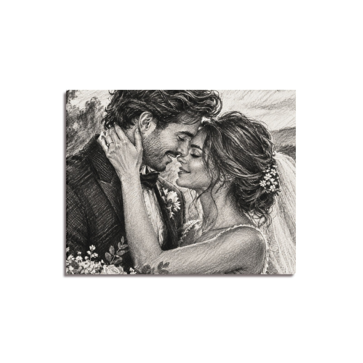 Custom Photo to Art Portrait, Personalized Wedding Portrait, Charcoal Drawing, Watercolor or Oil Painting, Custom Couple Gift