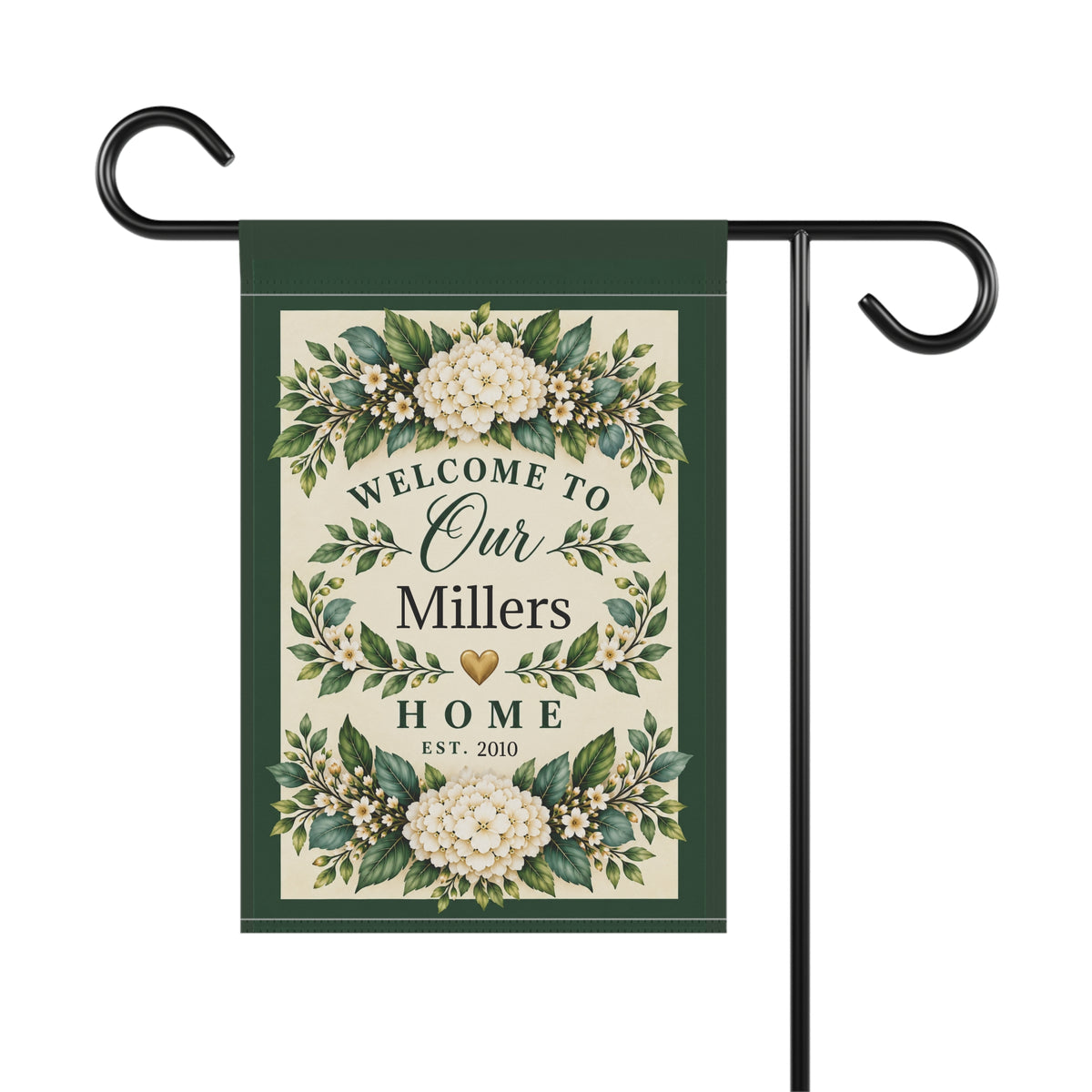 Personalized Family Name Garden Flag – Custom Last Name Welcome Home Flag, Farmhouse Porch Decor, Personalized Outdoor House Flag