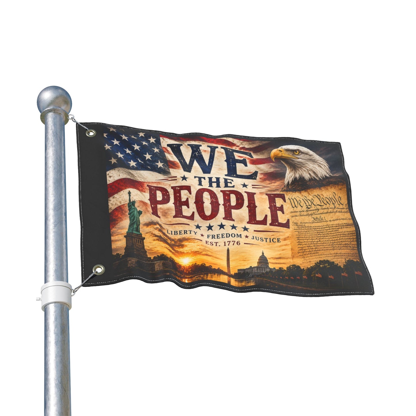 We The People Double-Sided Patriotic Flag