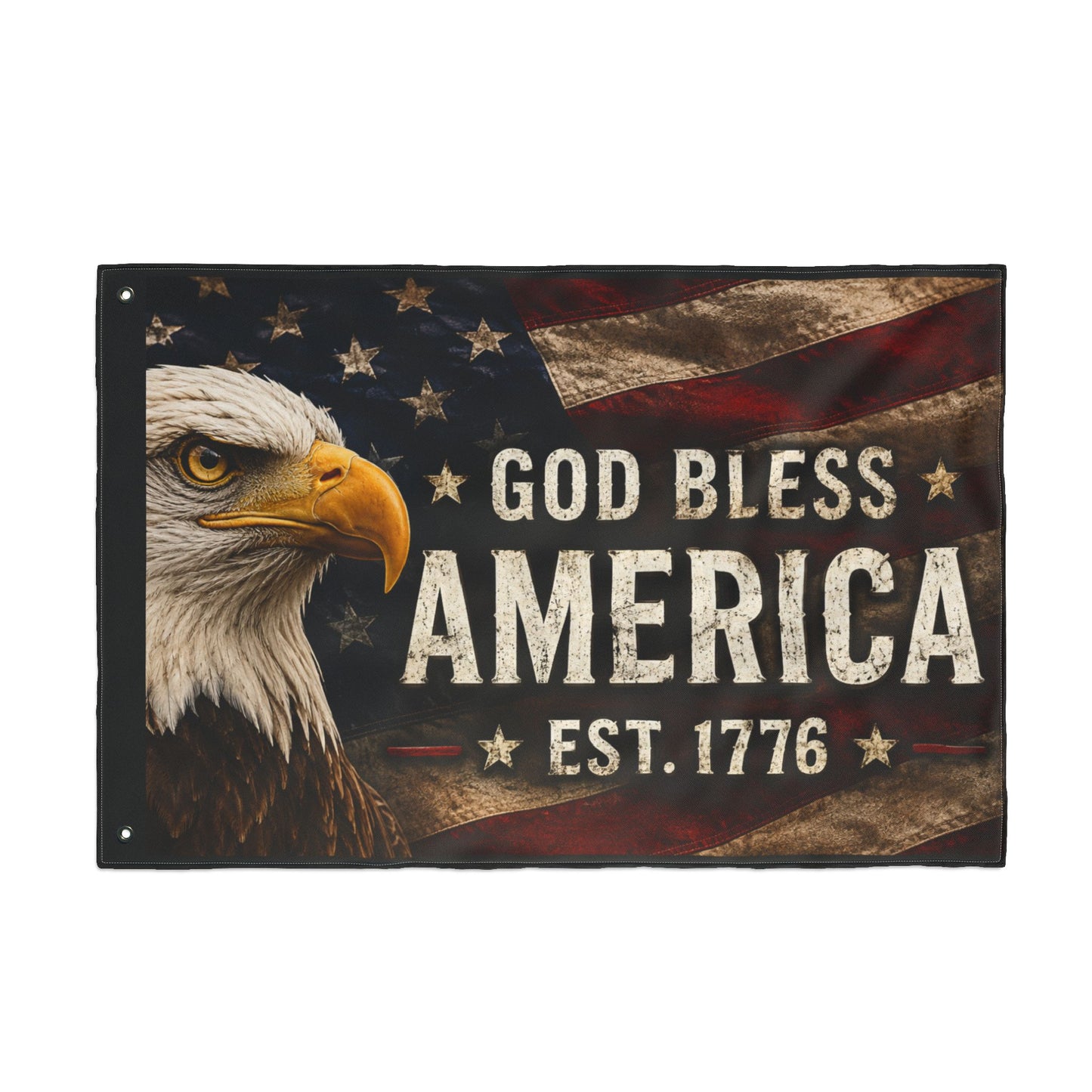 God Bless America Wall Flag – Est. 1776 Patriotic Eagle Flag