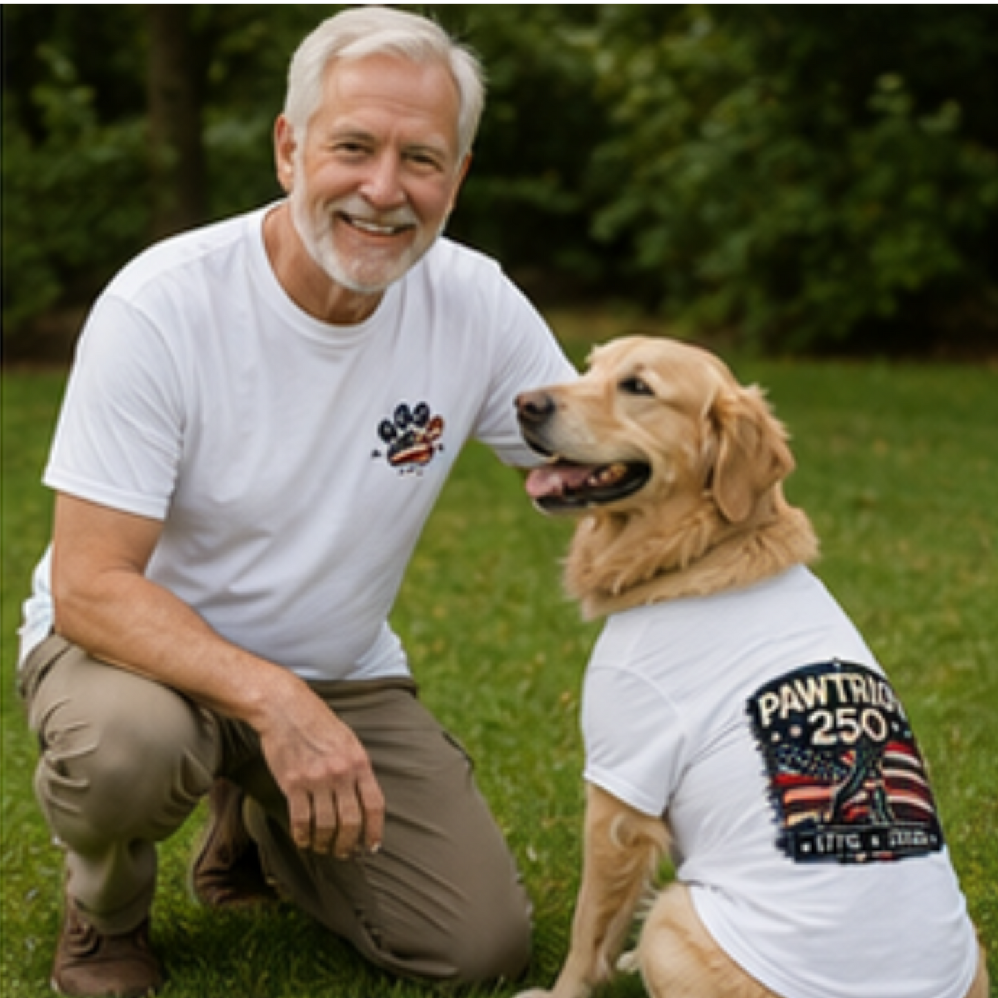 Pawtriot 250 Patriotic T-Shirt | America 250 Dog Lover Tee