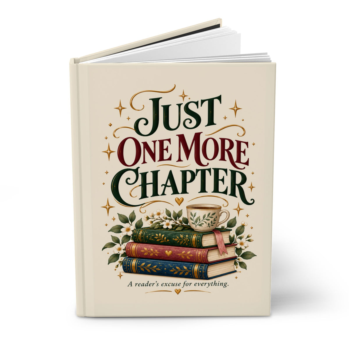 Just One More Chapter Journal, Book Lover Gift, Reading Journal, Bookish Notebook, Reader Gift, Literary Gift, Cozy Reading Gift