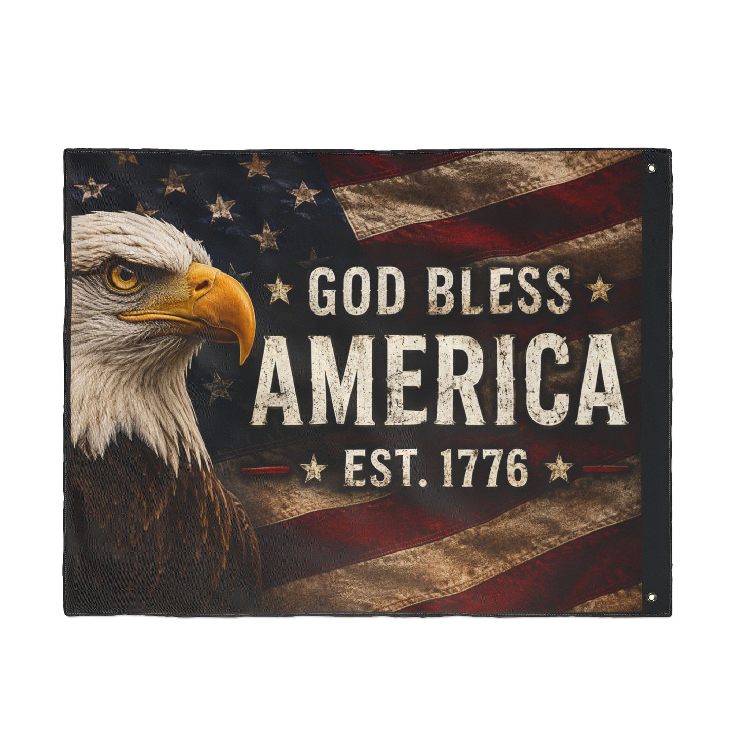 God Bless America Wall Flag – Est. 1776 Patriotic Eagle Flag