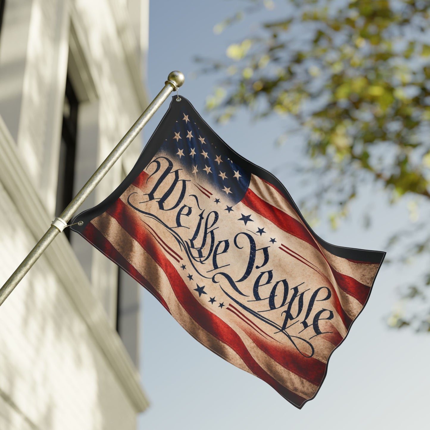 We the People American Flag - Double-Sided Patriotic Garden Flag