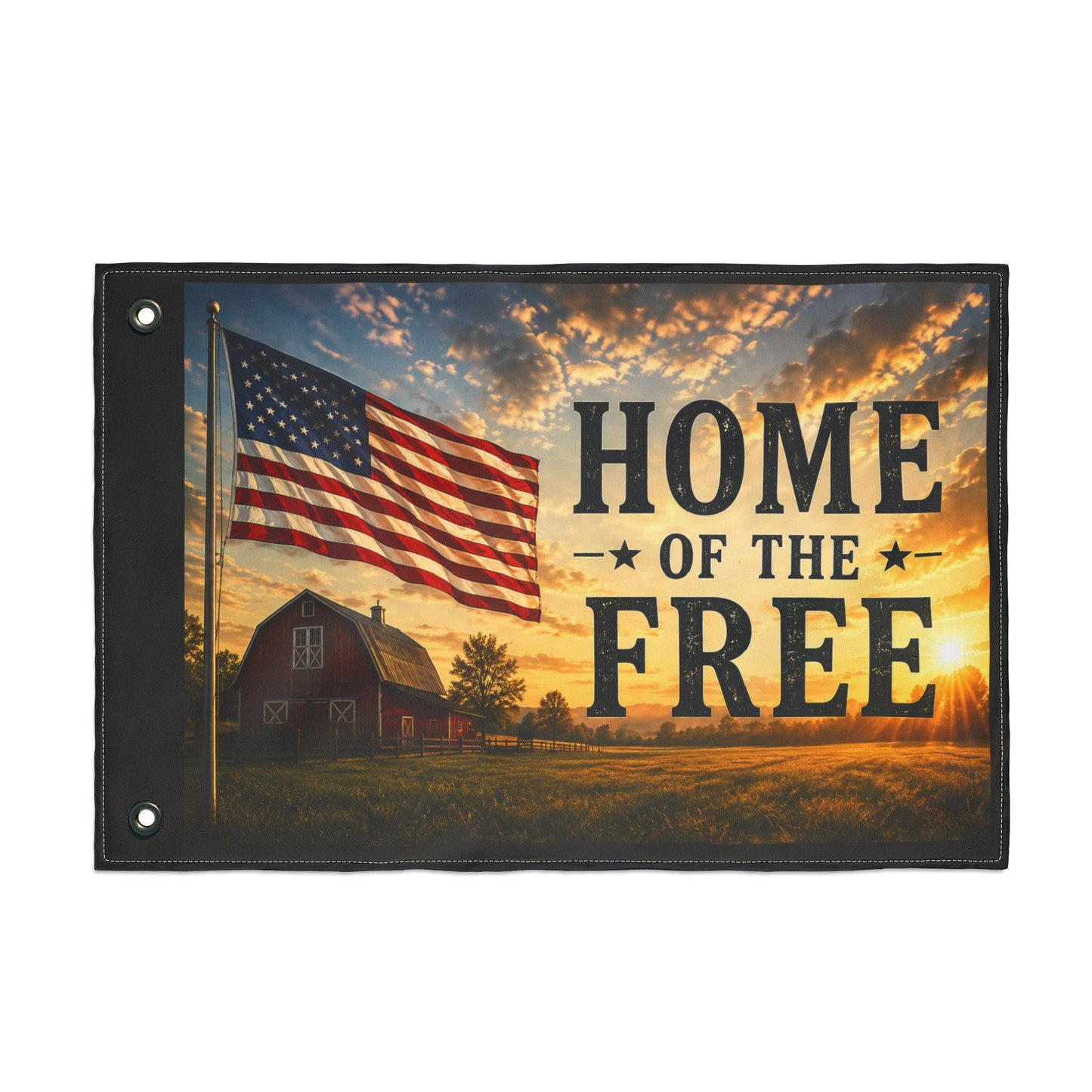 Patriotic "Home of the Free" Double-Sided Flag