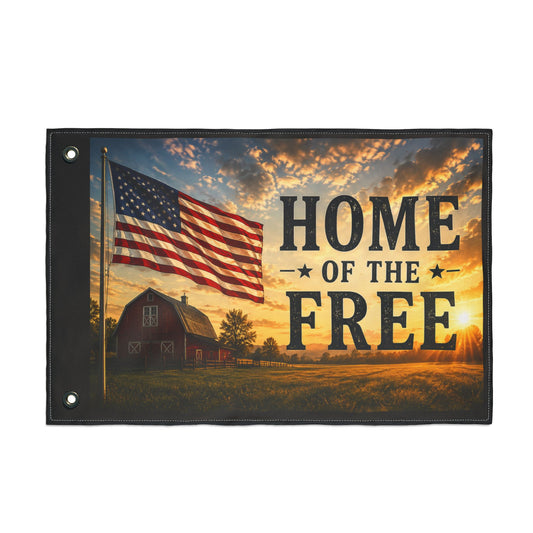 Patriotic "Home of the Free" Double-Sided Flag