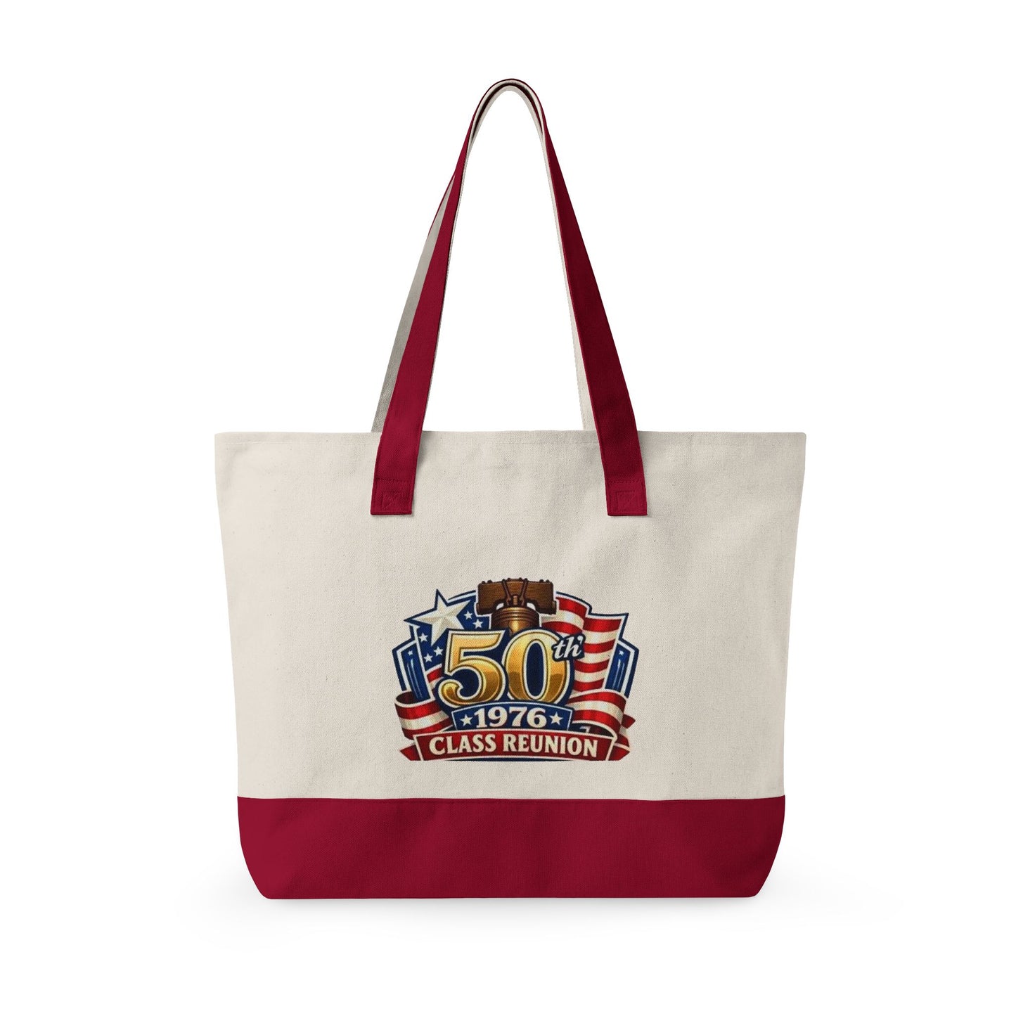 50th Class Reunion Tote Bag - 1976 Patriotic Canvas Zippered Tote