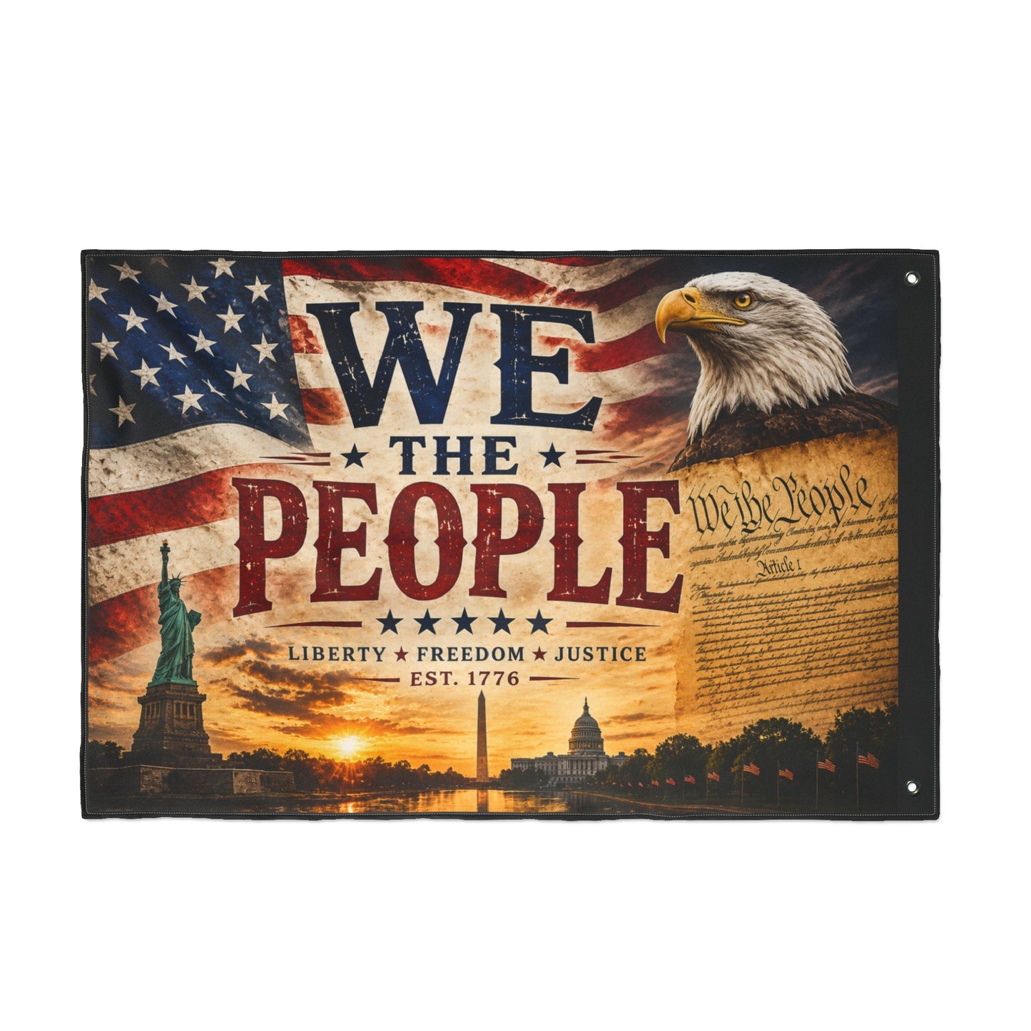 We The People Double-Sided Patriotic Flag