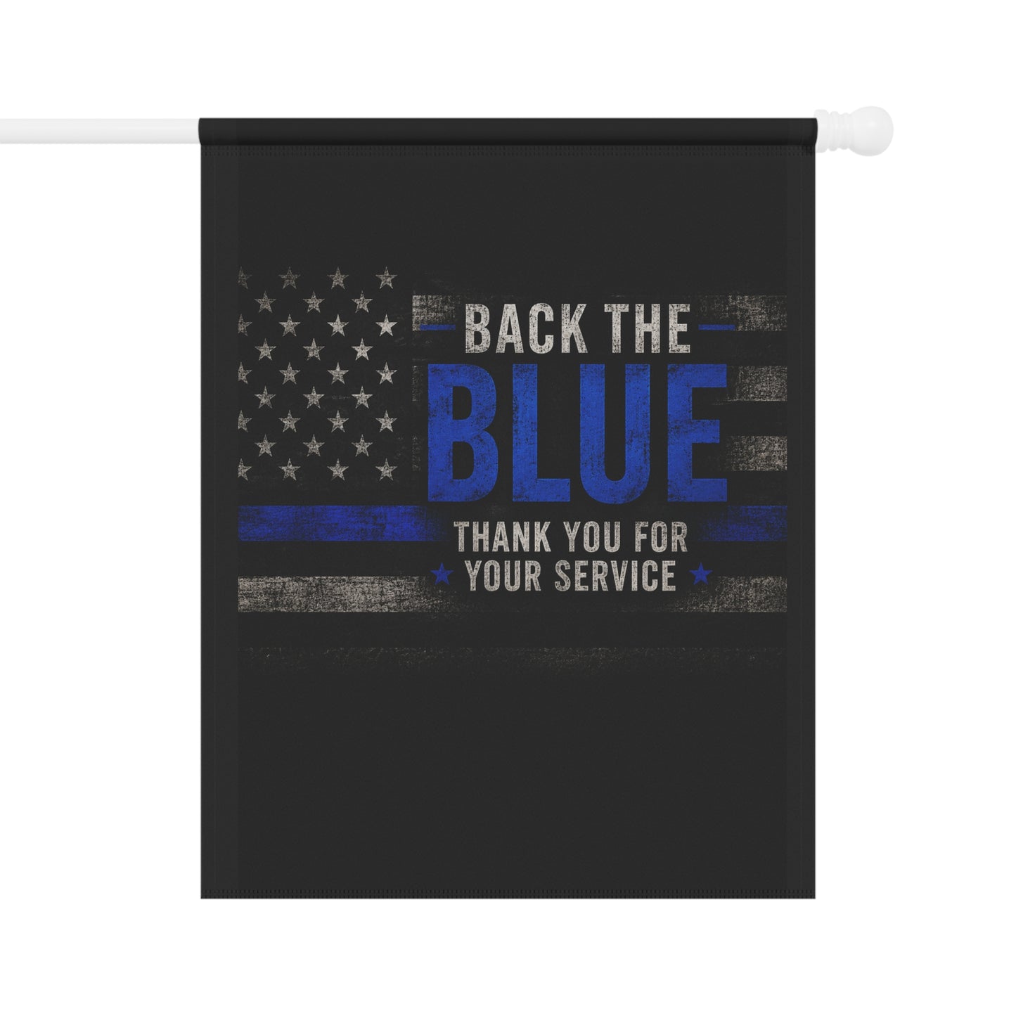 Back The Blue Garden Flag – Patriotic Thin Blue Line House Banner (Thank You For Your Service)