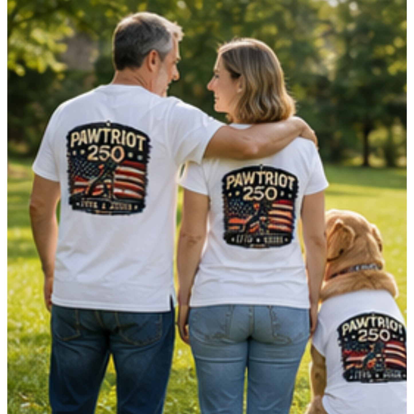 Pawtriot 250 Patriotic T-Shirt | America 250 Dog Lover Tee