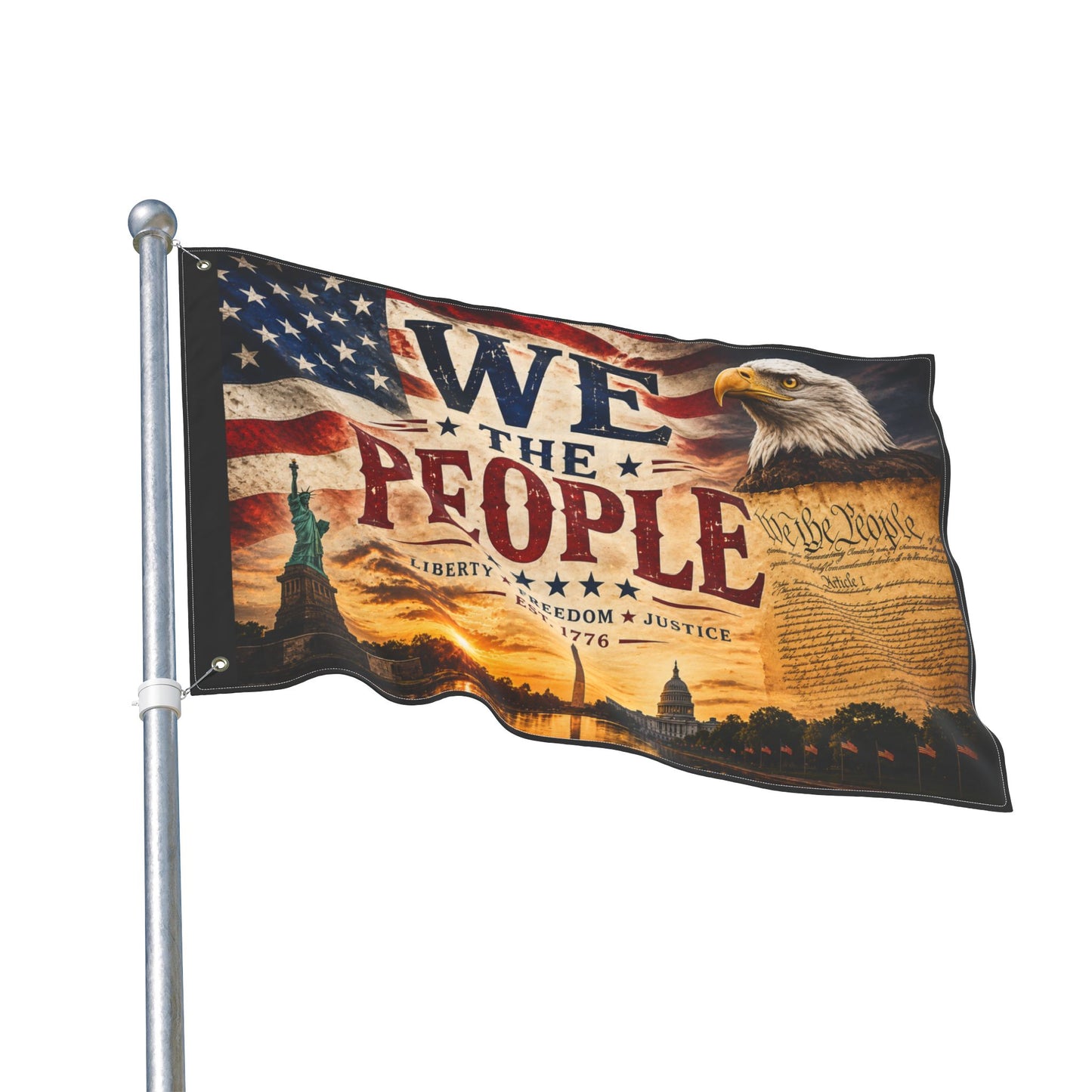 We The People Double-Sided Patriotic Flag