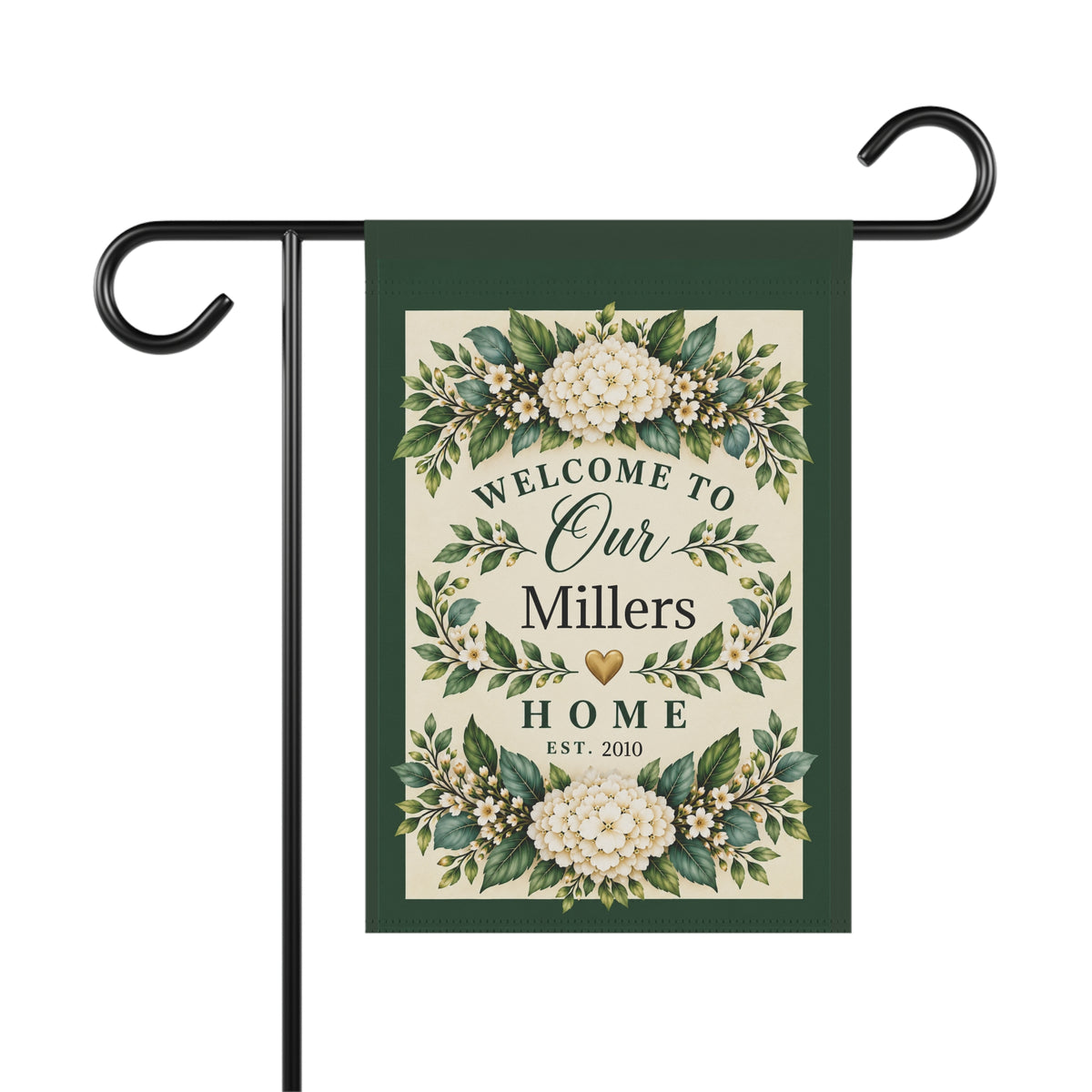 Personalized Family Name Garden Flag – Custom Last Name Welcome Home Flag, Farmhouse Porch Decor, Personalized Outdoor House Flag