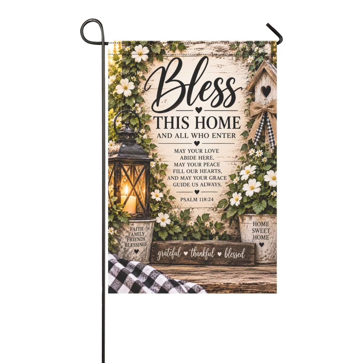 Bless This Home Garden Flag – Christian Faith Garden Flag, Religious Outdoor Decor, Farmhouse Porch Flag
