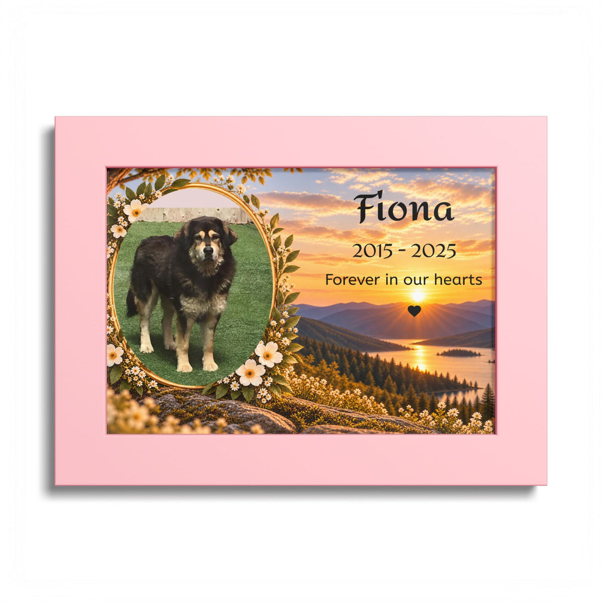 Pet Memorial Poster — Custom Name & Dates (“Forever in our hearts”)