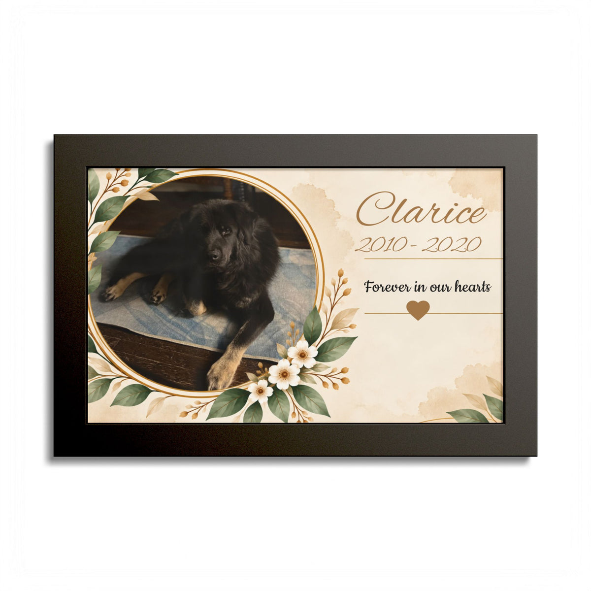 Personalized Pet Memorial Wall Art – Custom Dog or Cat Photo, Name & Dates, Pet Loss Remembrance Gift