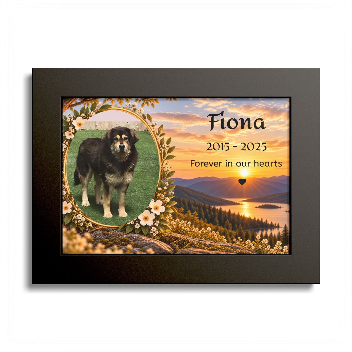 Pet Memorial Poster — Custom Name & Dates (“Forever in our hearts”)