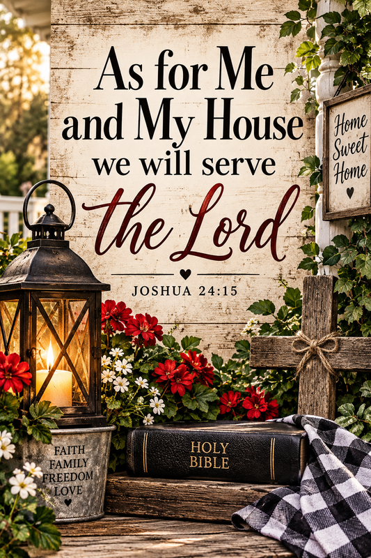 As for Me and My House Garden Flag – Christian Faith Flag, Joshua 24:15, Religious Outdoor Decor