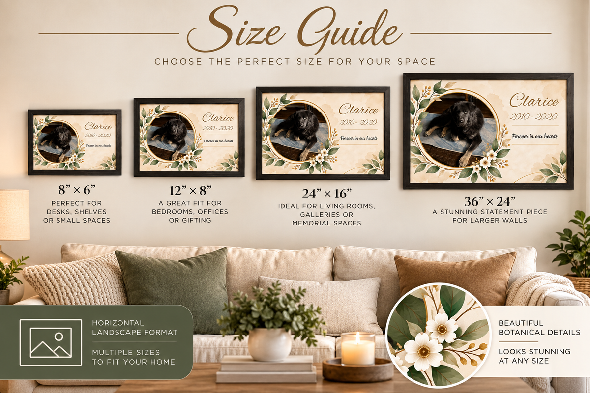 Personalized Pet Memorial Wall Art – Custom Dog or Cat Photo, Name & Dates, Pet Loss Remembrance Gift