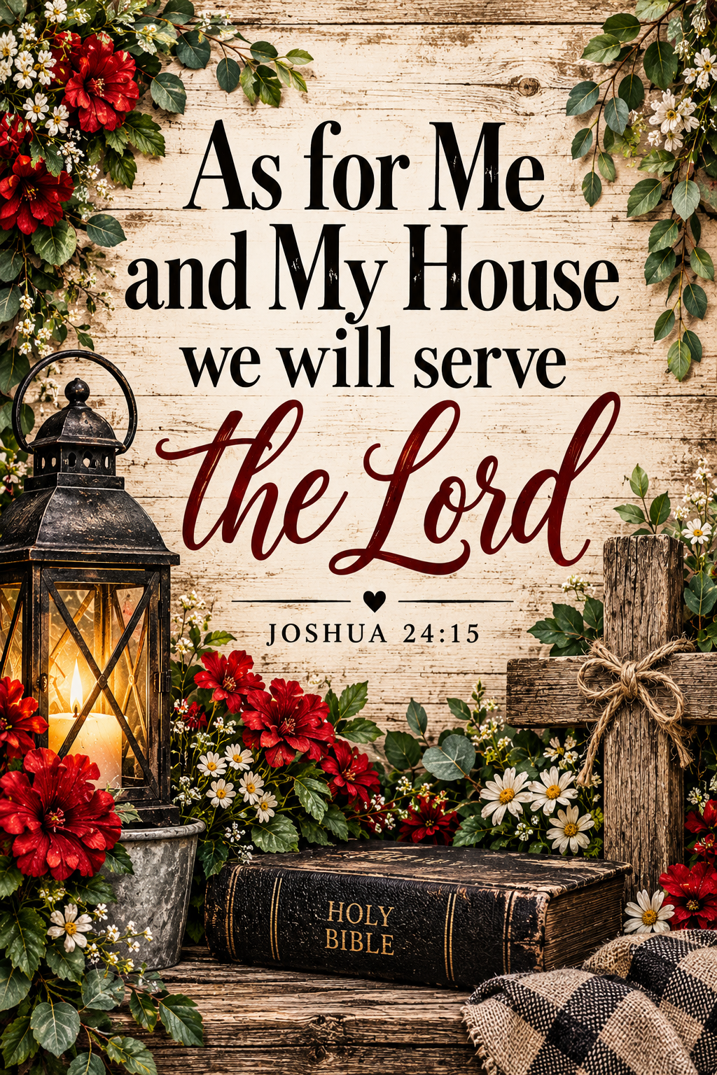 As for Me and My House Garden Flag – Christian Faith Flag, Joshua 24:15, Religious Outdoor Decor