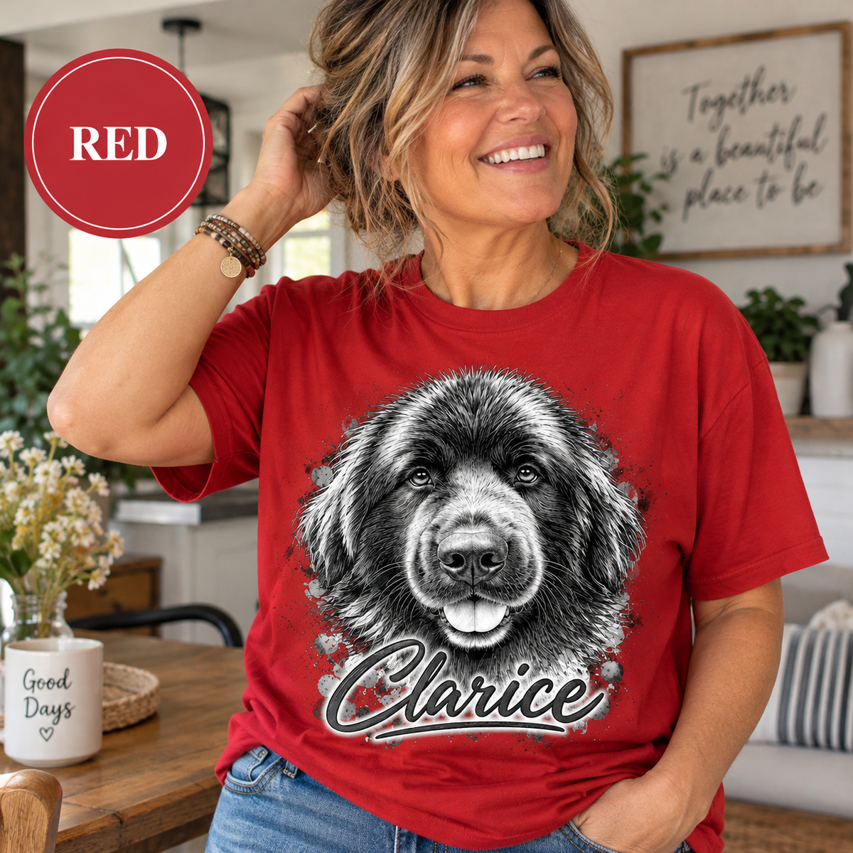 Custom Pet Portrait Shirt, Personalized Dog Shirt, Custom Dog Mom Gift, Pet Lover Gift, Pet Name Shirt, Custom Pet Photo T-Shirt