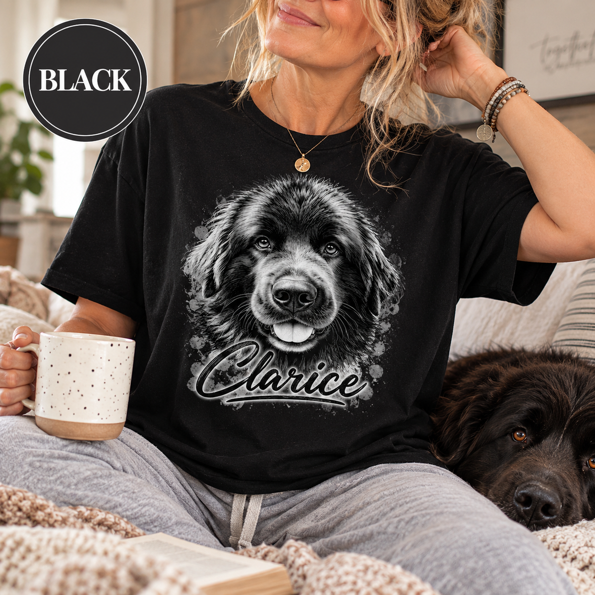 Custom Pet Portrait Shirt, Personalized Dog Shirt, Custom Dog Mom Gift, Pet Lover Gift, Pet Name Shirt, Custom Pet Photo T-Shirt