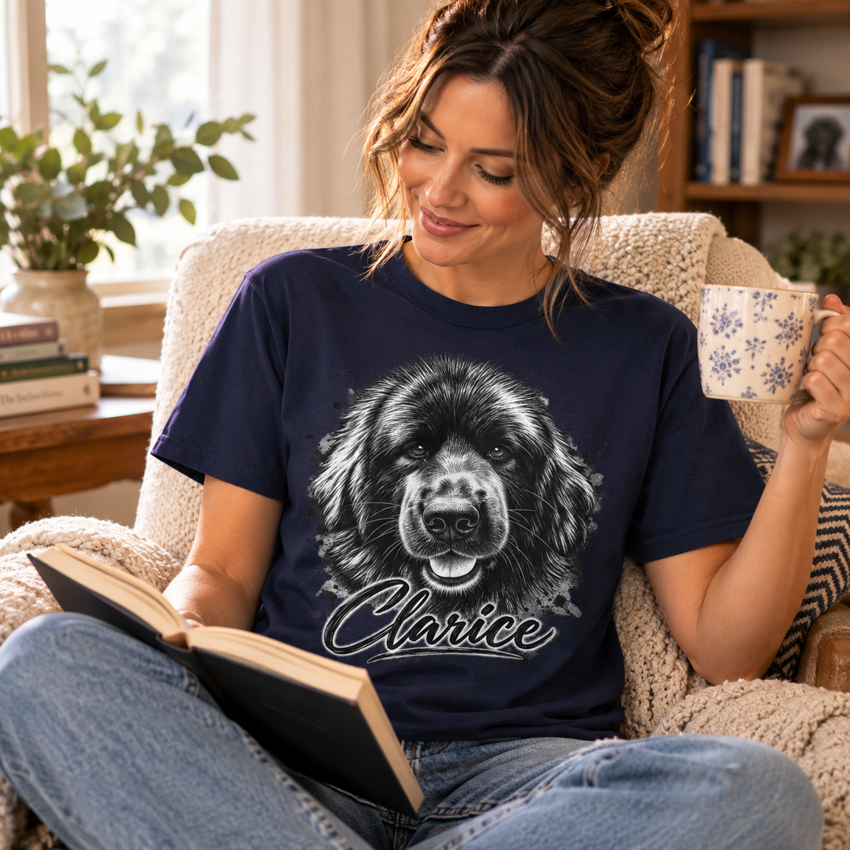 Custom Pet Portrait Shirt, Personalized Dog Shirt, Custom Dog Mom Gift, Pet Lover Gift, Pet Name Shirt, Custom Pet Photo T-Shirt