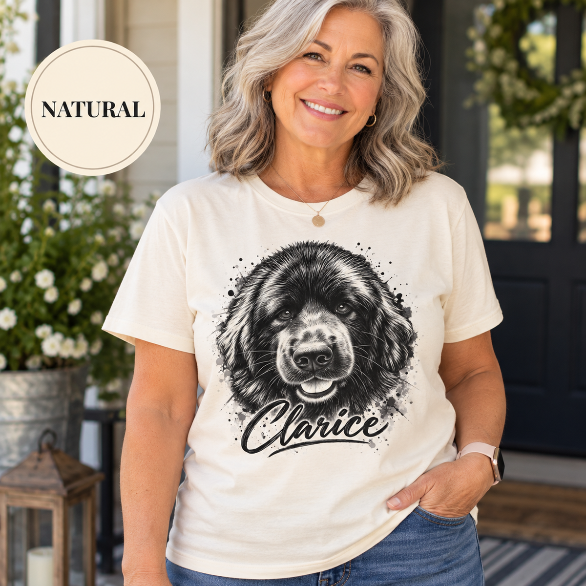 Custom Pet Portrait Shirt, Personalized Dog Shirt, Custom Dog Mom Gift, Pet Lover Gift, Pet Name Shirt, Custom Pet Photo T-Shirt
