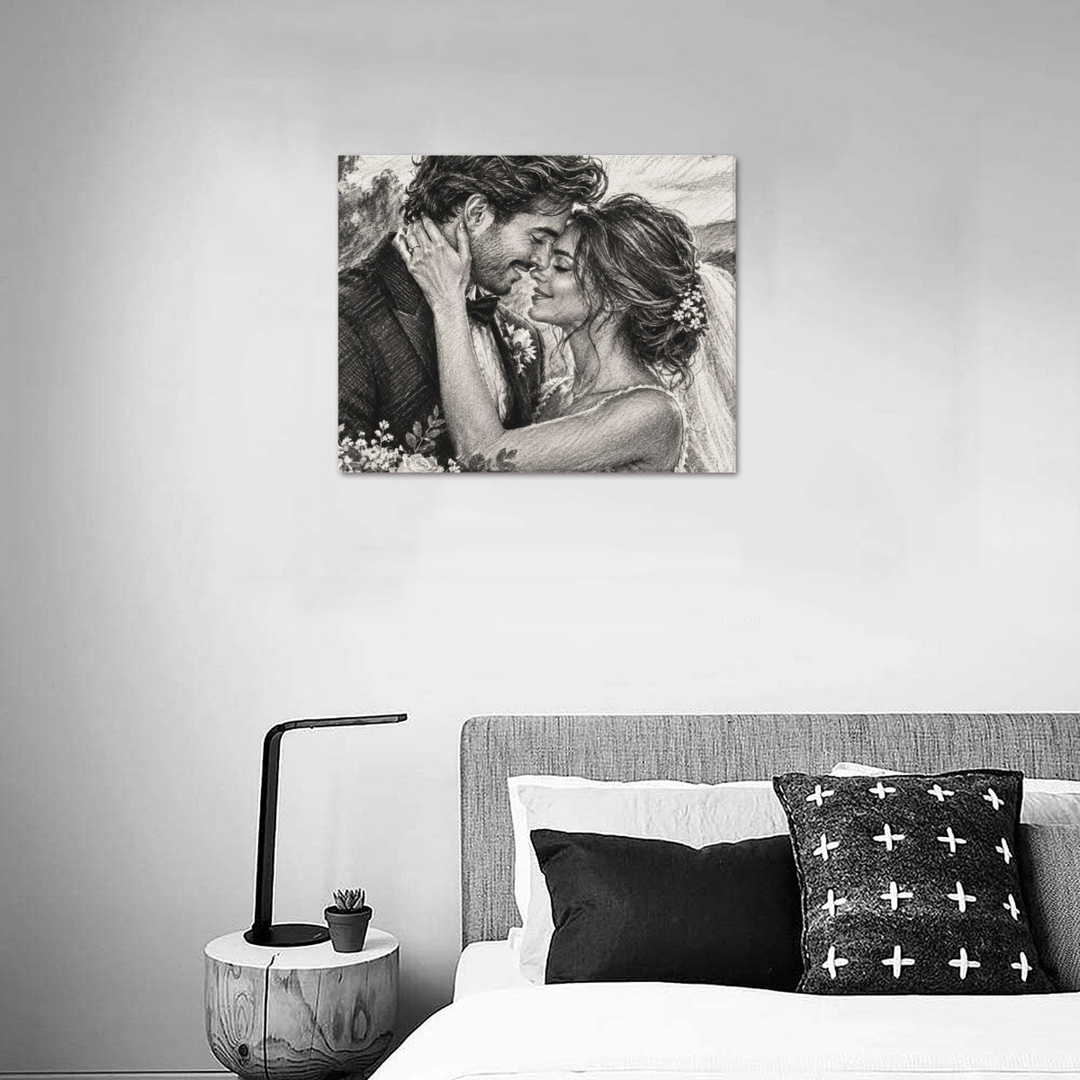 Custom Photo to Art Portrait, Personalized Wedding Portrait, Charcoal Drawing, Watercolor or Oil Painting, Custom Couple Gift