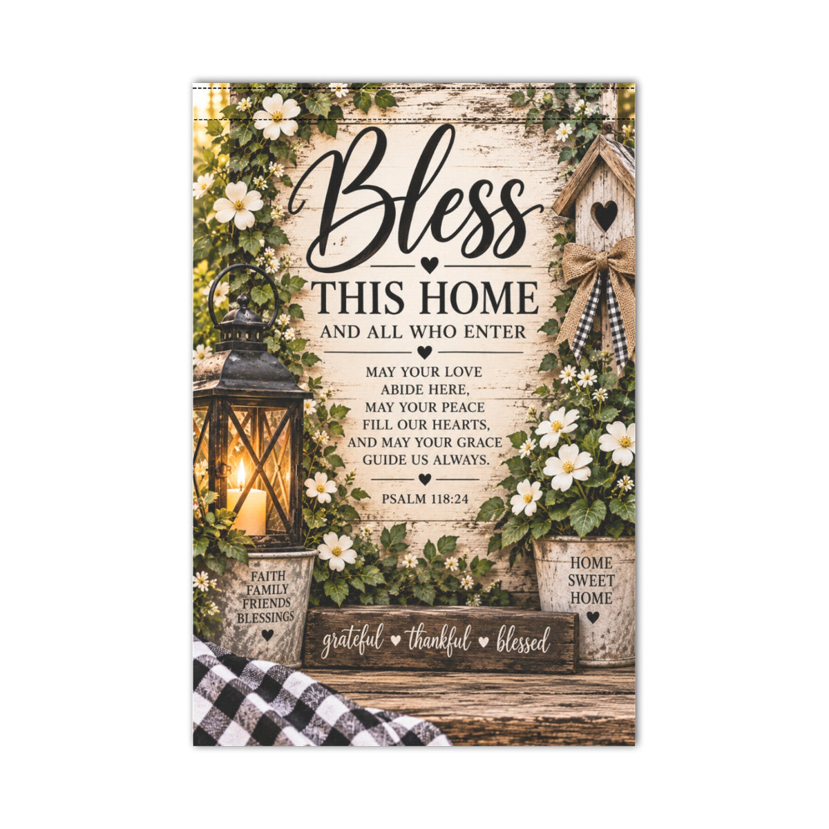 Bless This Home Garden Flag – Christian Faith Garden Flag, Religious Outdoor Decor, Farmhouse Porch Flag