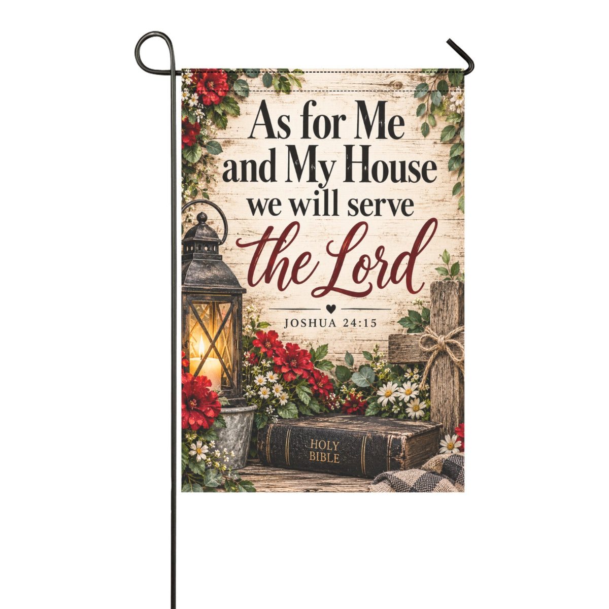 As for Me and My House Garden Flag – Christian Faith Flag, Joshua 24:15, Religious Outdoor Decor