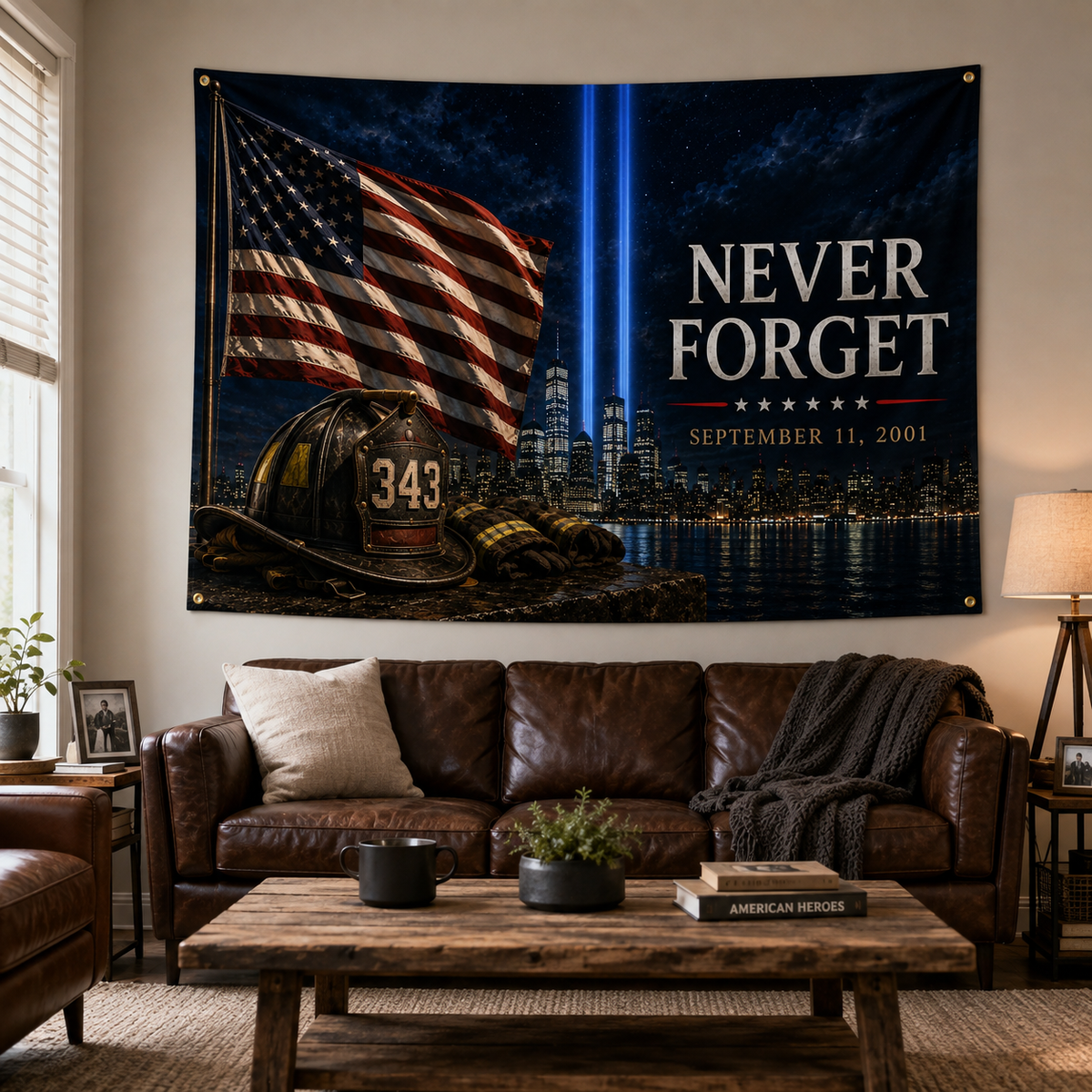 Never Forget 9/11 Memorial Flag — Double-Sided Tribute Garden & Outdoor Flag